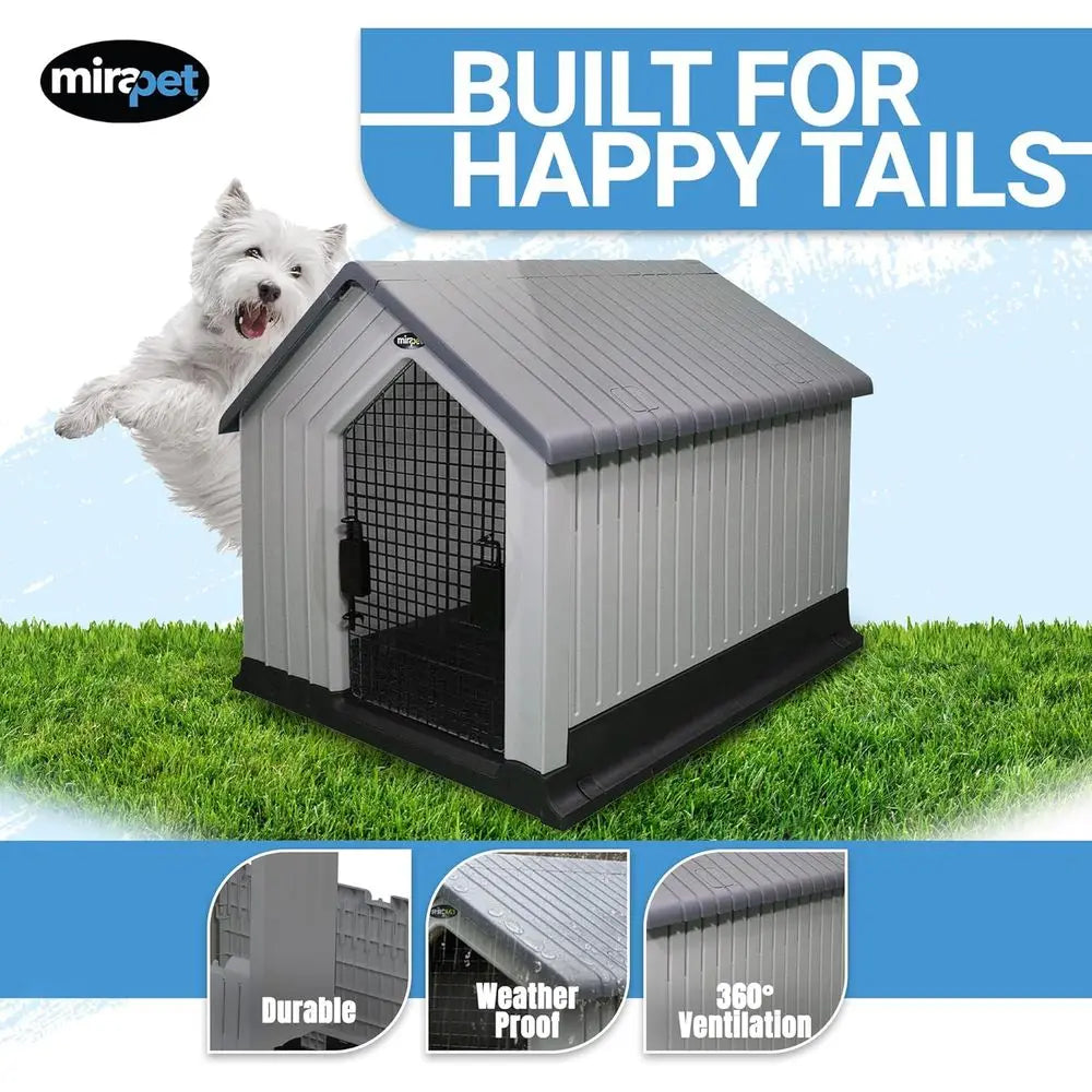 Weatherproof Plastic Dog House For Indoor And Outdoor Pets