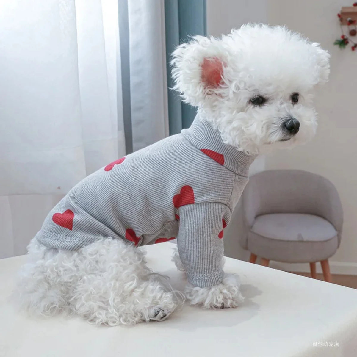 Love Printed Bottom Shirt For Small Dog And Cat Pets
