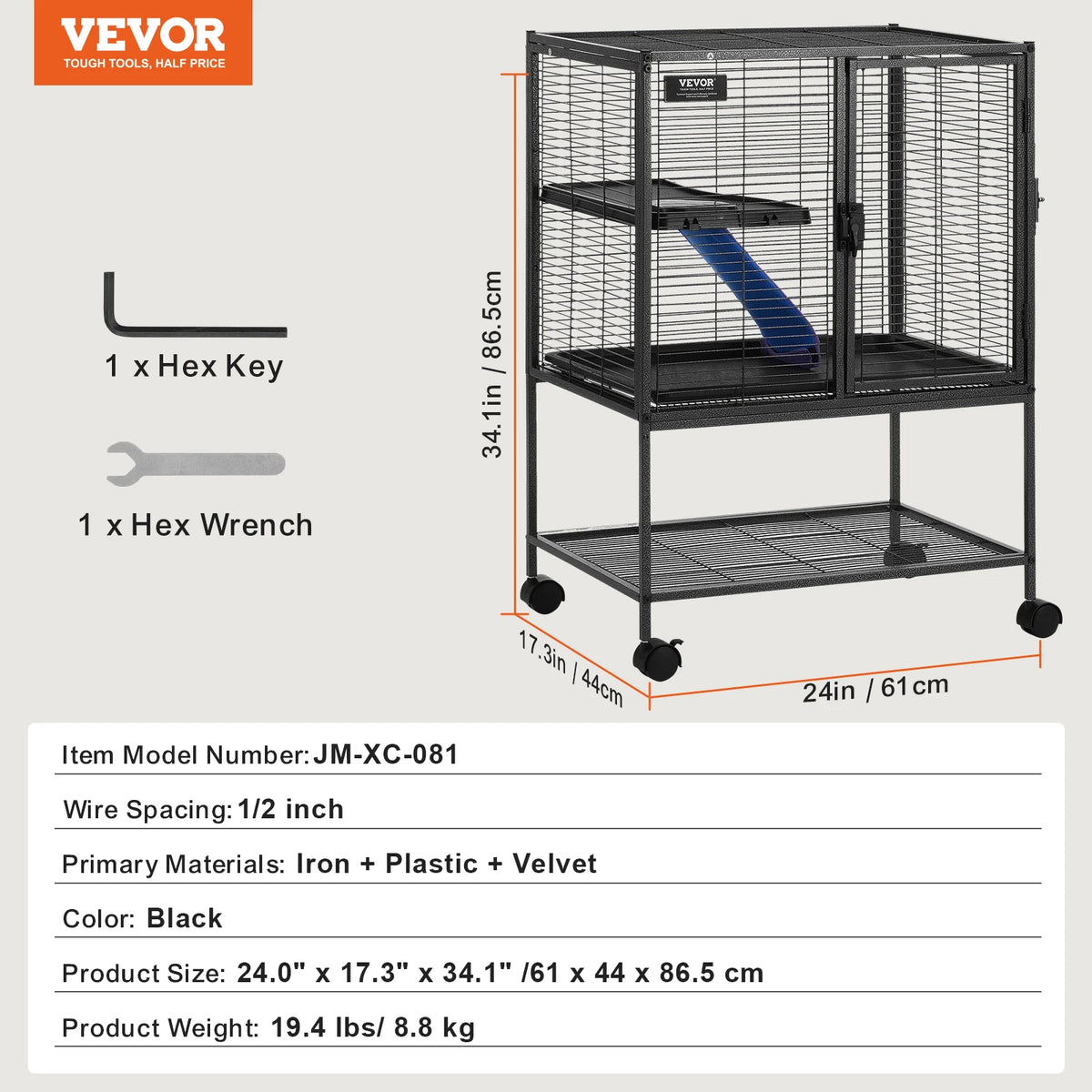 SucceBuy Four Tier Rolling Metal Cage For Small Pets