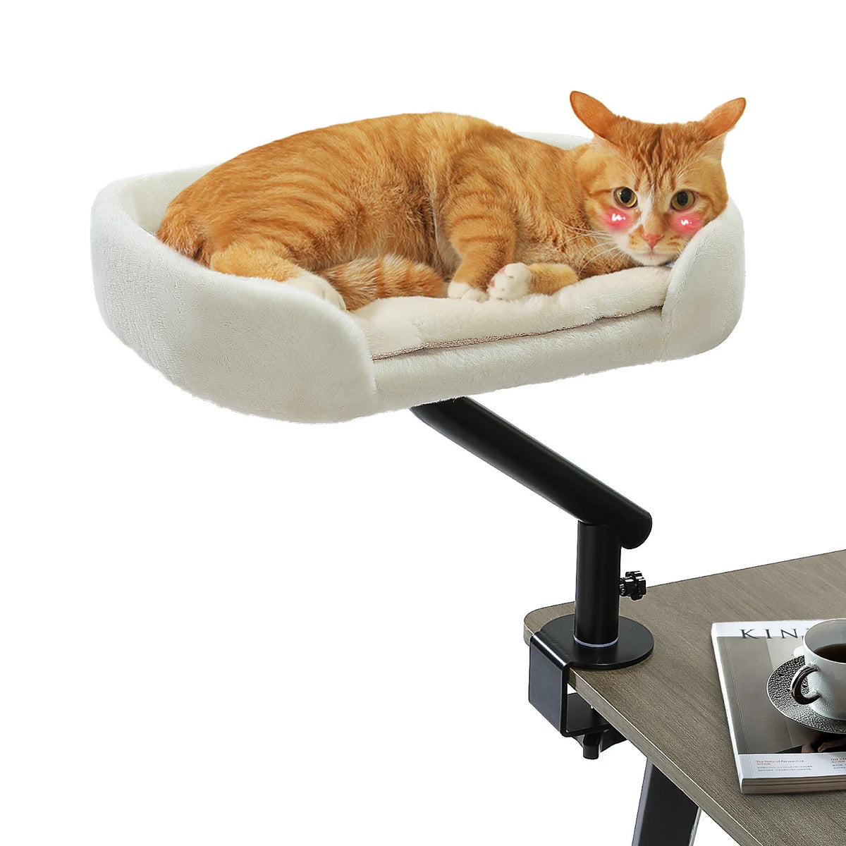 PAWZ Road Cat Desk Bed Rotatable Adjustable Plush Hammock Stand