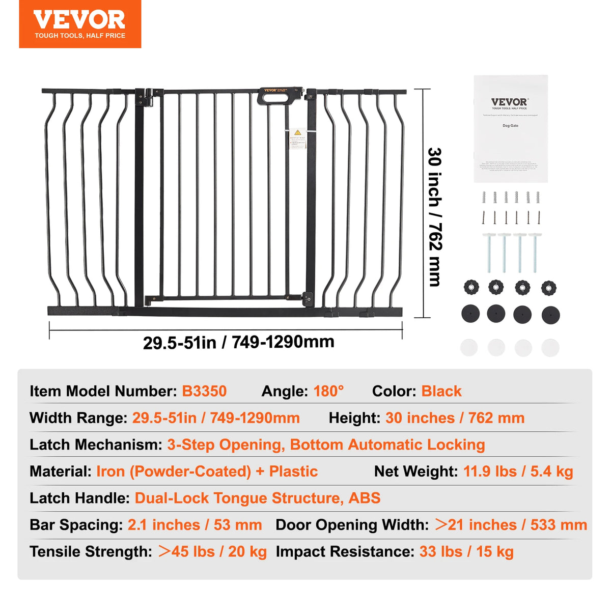 SucceBuy Pressure Mount Safety Gate For Babies And Pets