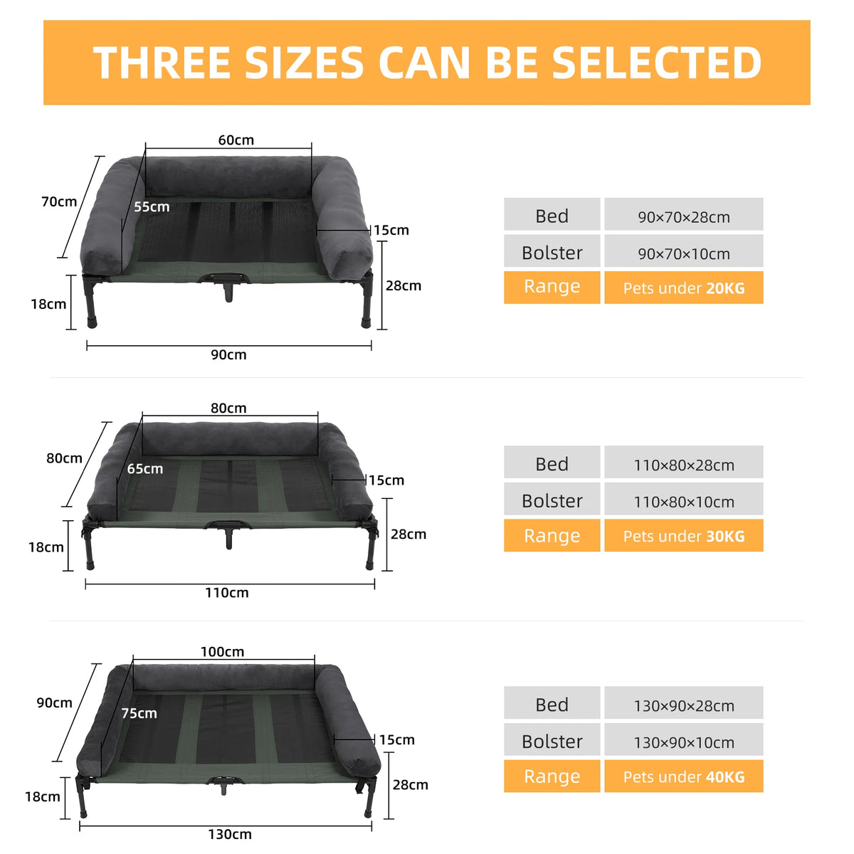 BINGOPAW Elevated Cooling Dog Bed With Breathable Mesh Bolster