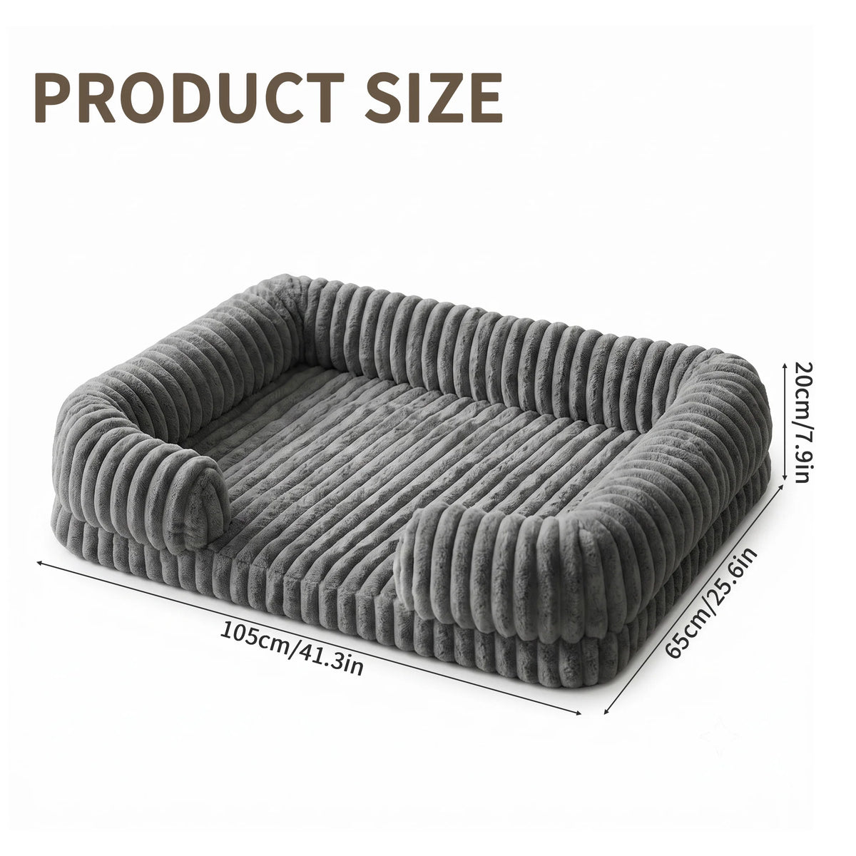 Dog Sofa Bed, 41.3" Washable Pet Couch Bed with Removable Cover, 3D Egg Foam Dog Bed, Soft Plush Dog Mattress for Small Medium Large Dogs and Cats