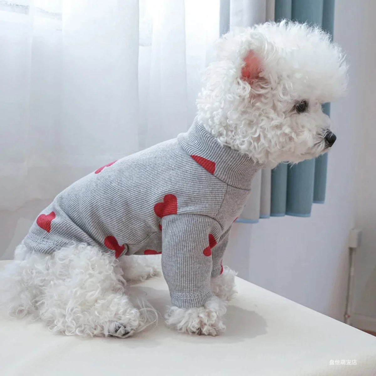 Love Printed Bottom Shirt For Small Dog And Cat Pets