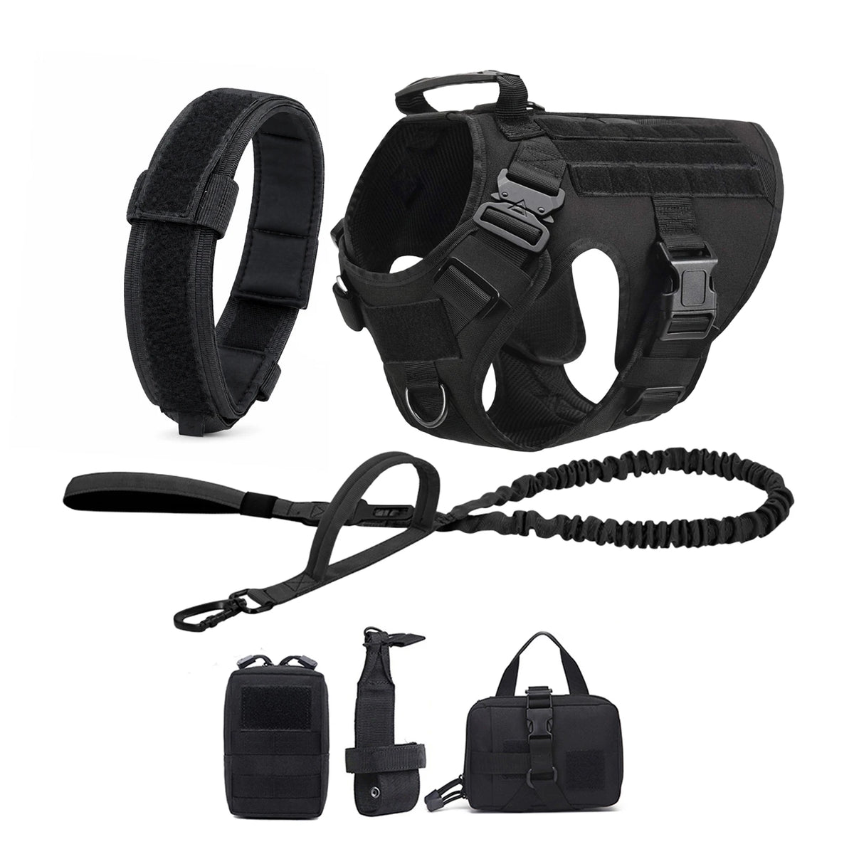 Petraavel Tactical Dog Harness With Molle Padded Quick Release System