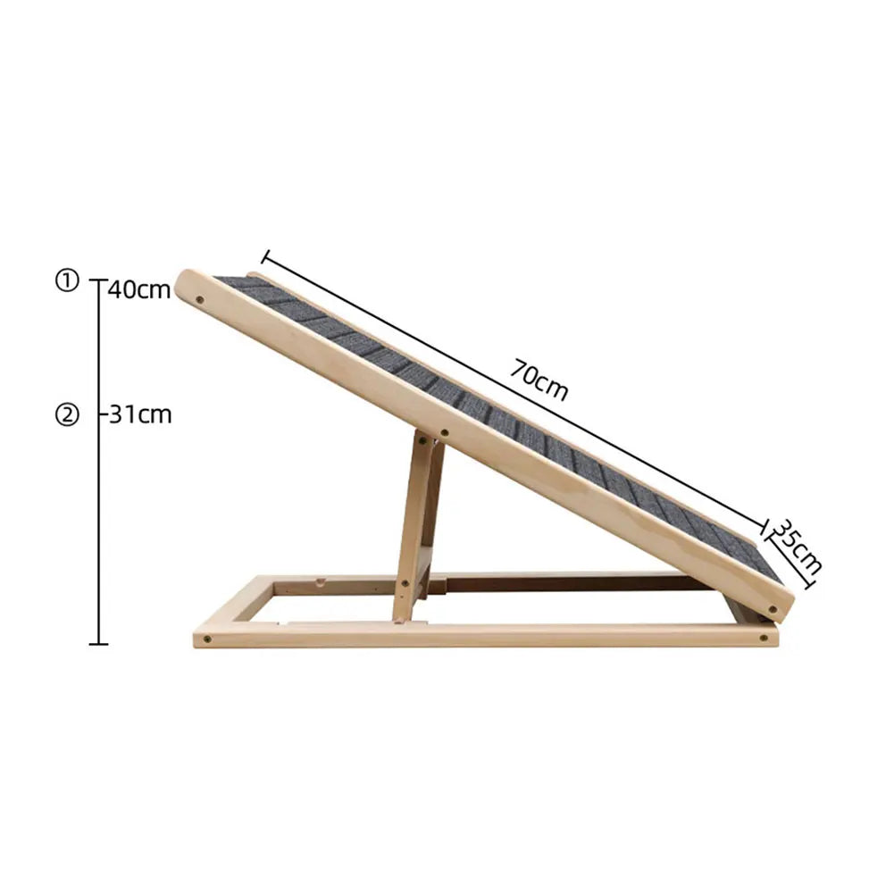 Adjustable Wooden Pet Ramp Portable Folding Ladder For Indoor Pets