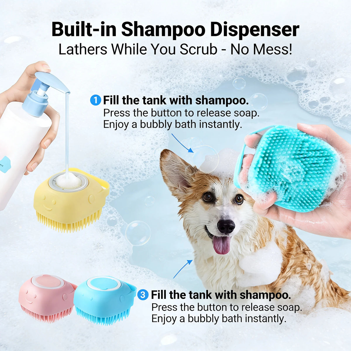 Silicone Massage Gloves For Pet Bathing And Fur Grooming Care
