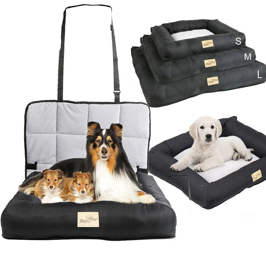Bingopaw Waterproof Car Seat Dog Bed With Removable Cover