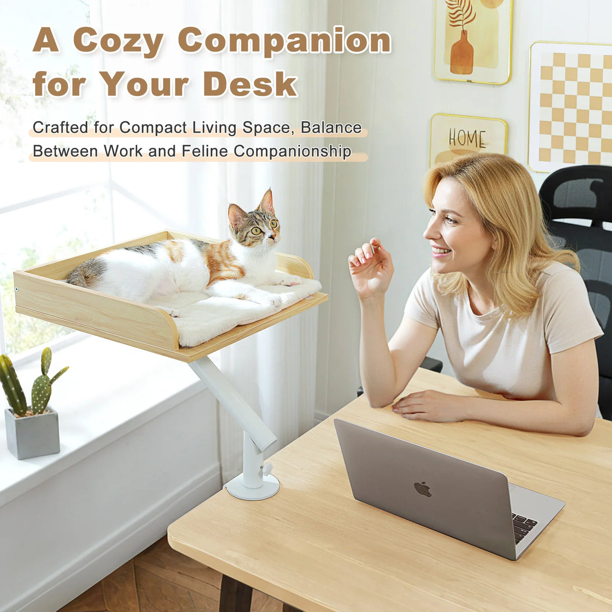 PAWZ Road Cat Desk Bed Rotatable Adjustable Plush Hammock Stand
