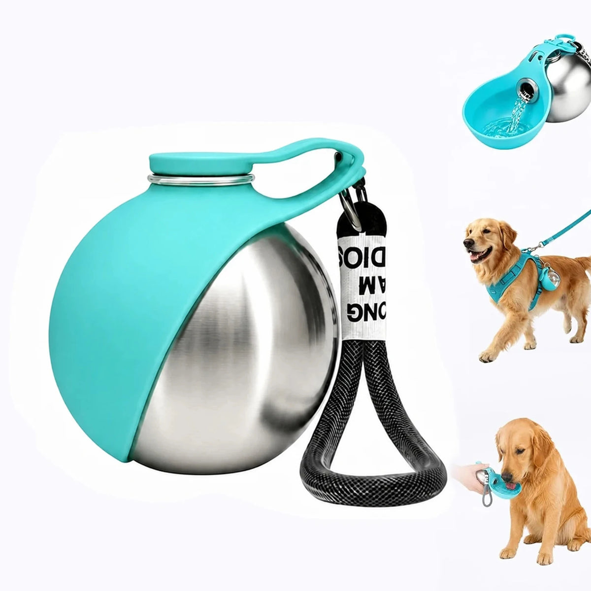 Portable Leak Proof Pet Travel Water Bottle With Foldable Bowl