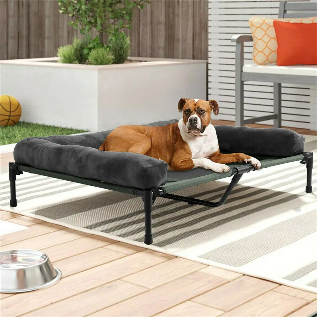 BINGOPAW Elevated Cooling Dog Bed With Breathable Mesh Bolster