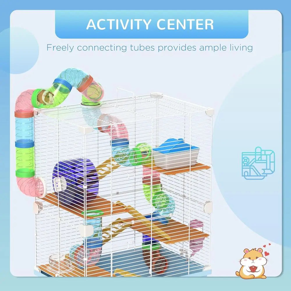 Robust Five Tier Hamster Cage With Tubes And Carry Handle