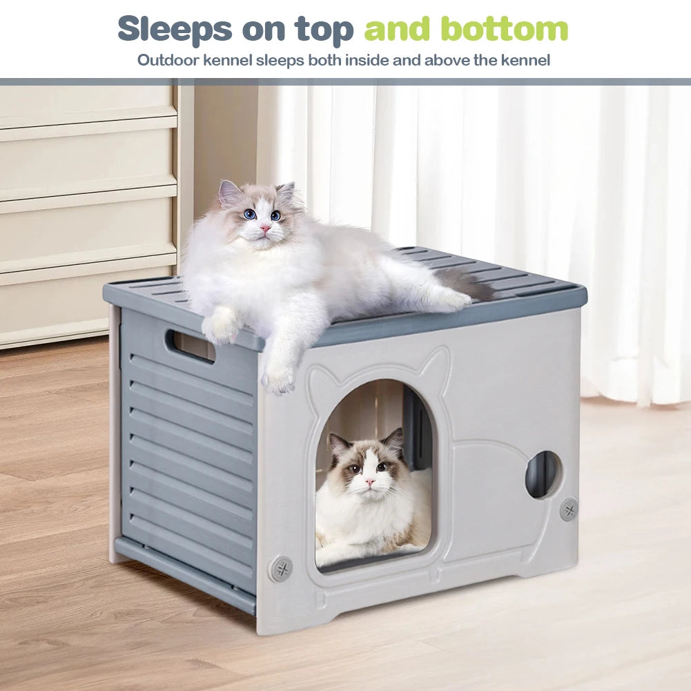 Cat Houses & Condos Rainproof Cat Dog Nest Four Seasons Cozy House for Small Pets Outdoor Kitten Nest