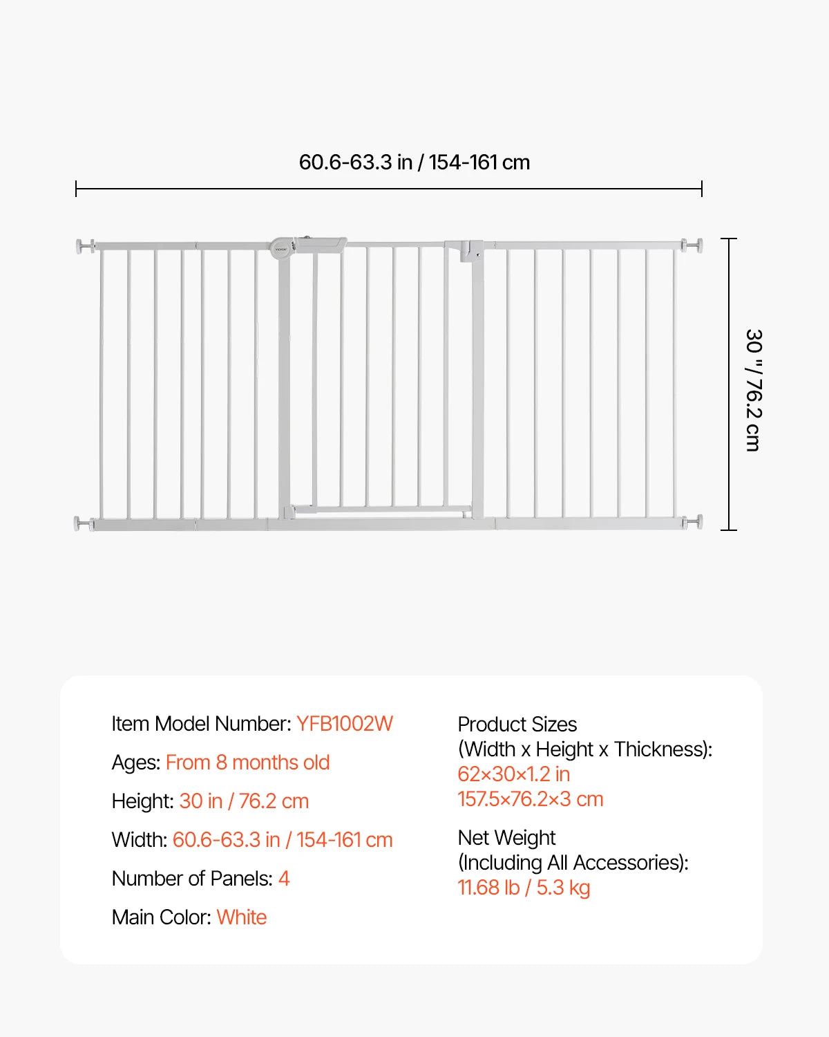 SucceBuy Pressure Mount Safety Gate For Babies And Pets