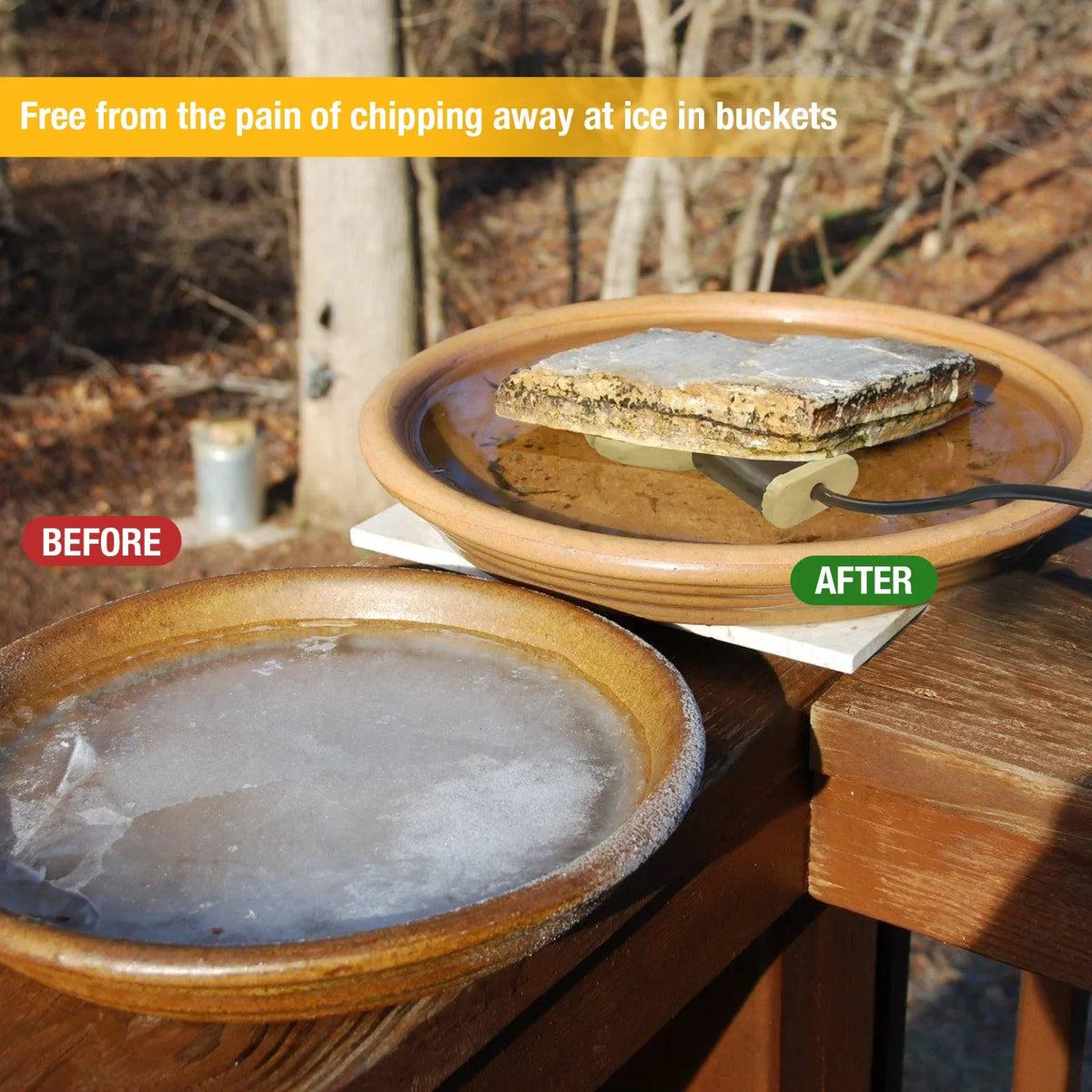 Submersible Thermostatic Bird Bath Heater And Water De-Icer