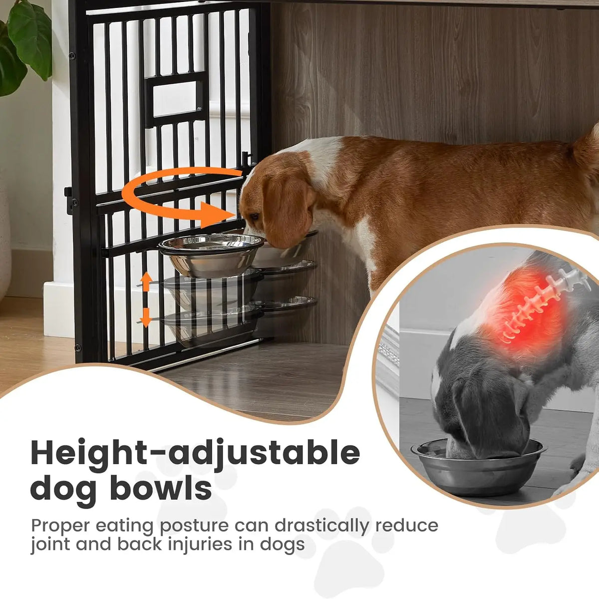 27 Inch Heavy Duty Dog Crate Furniture for Puppy/Small Dogs, Decorative Pet House End Table with 3 Doors, Wooden Cage Kennel