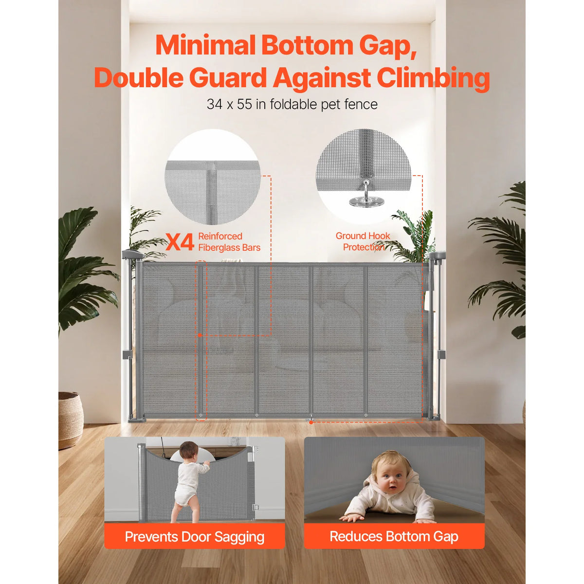 SucceBuy Retractable Baby Gate For Kids And Pets Easy Install
