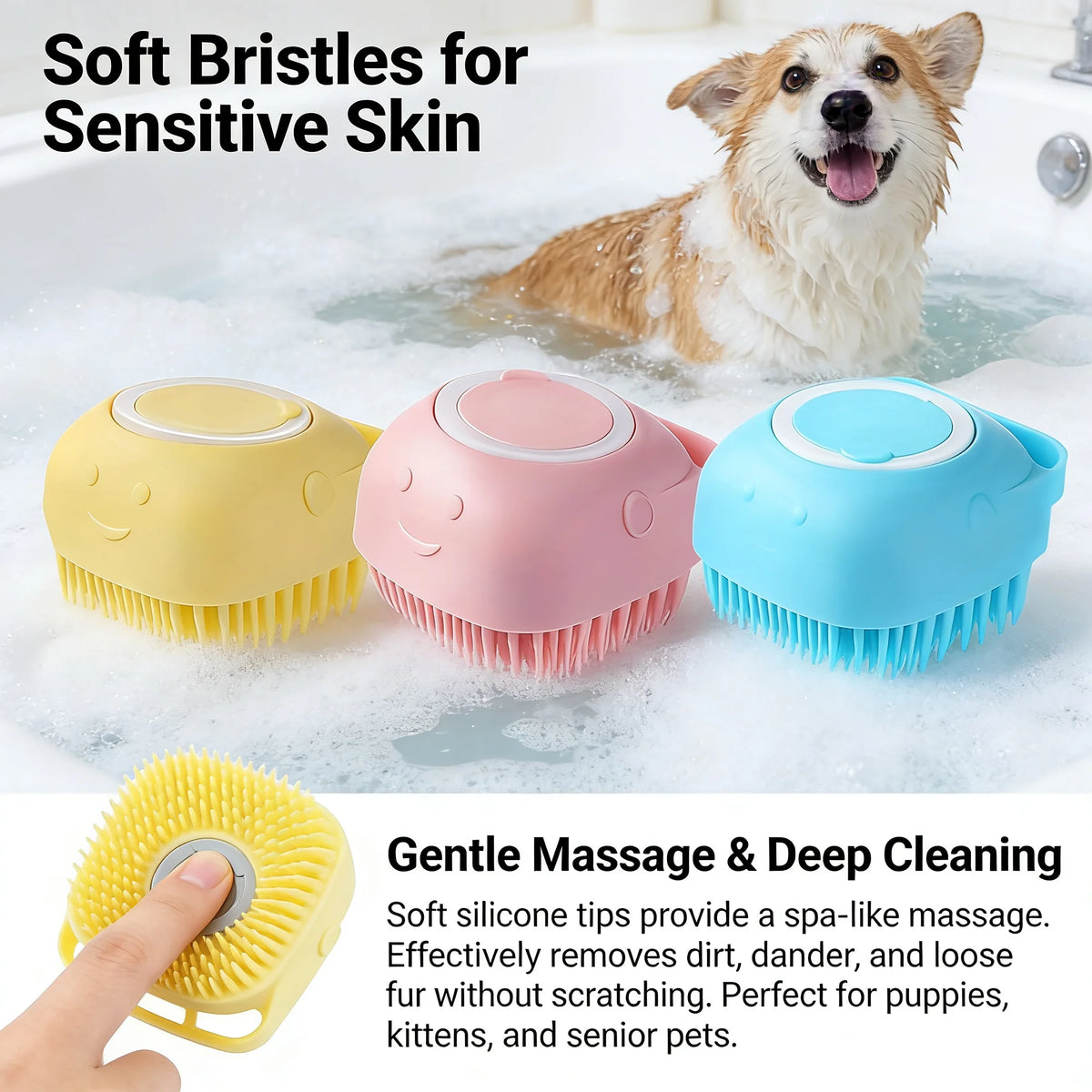 Silicone Massage Gloves For Pet Bathing And Fur Grooming Care