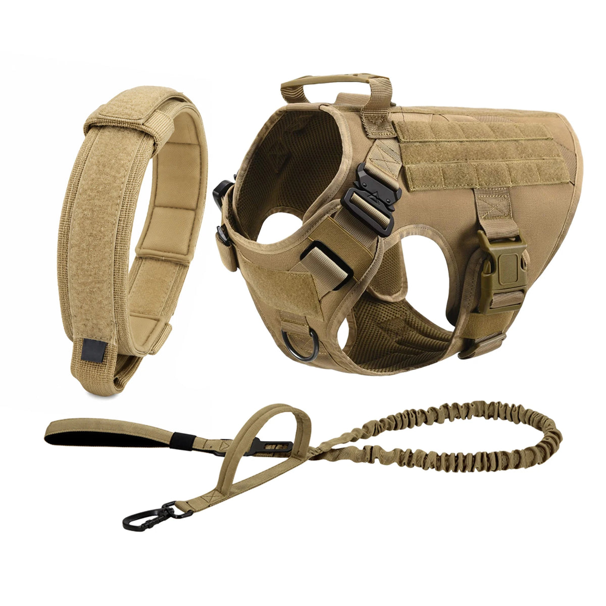 Petraavel Tactical Dog Harness With Molle Padded Quick Release System