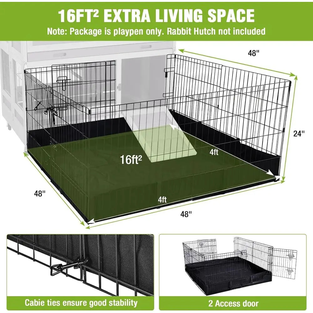 Portable Metal Pet Playpen With Waterproof Liner For Small Pets