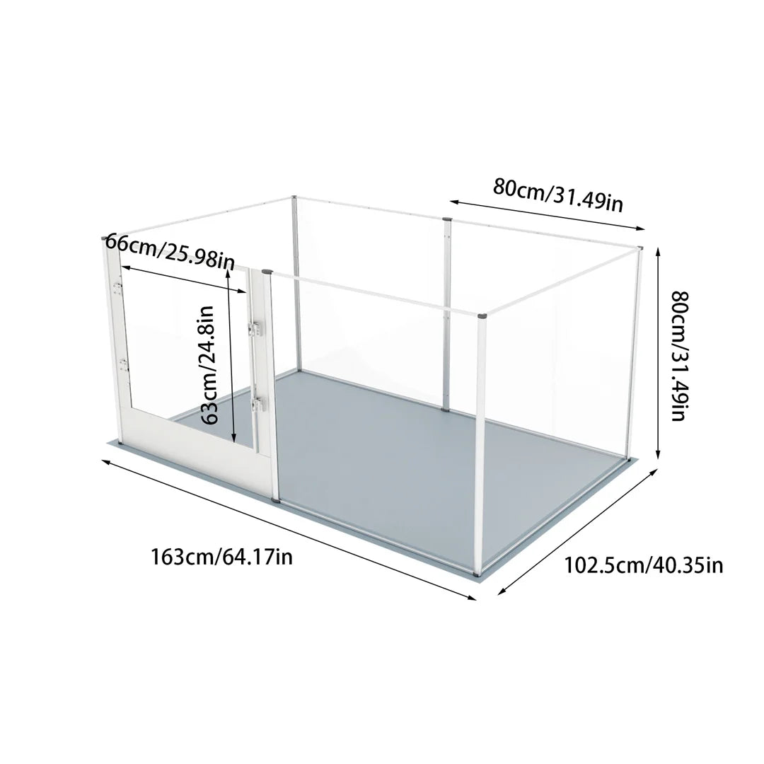 BINGOPAW Clear Acrylic Pet Playpen With Waterproof Pad For Animals