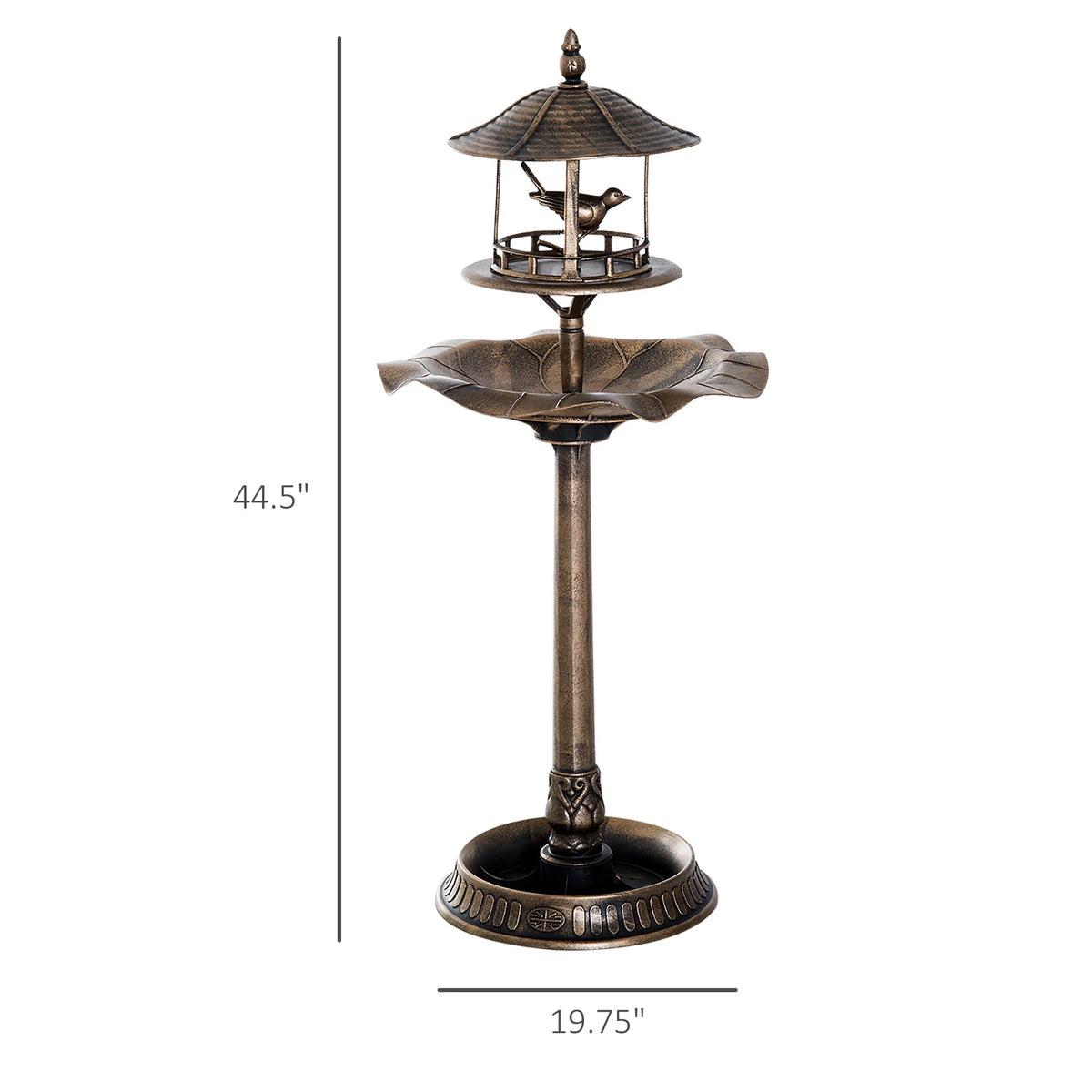 Outsunny 3 In 1 Outdoor Pedestal Bird Bath Feeder Planter