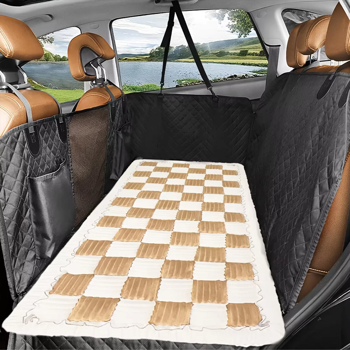 CWV Waterproof Coral Fleece Dog Bed And Car Seat Cover