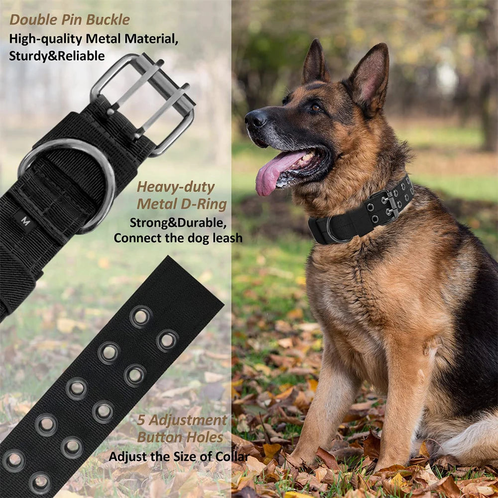 Tactical Dog Collar 1pc Durable Nylon Military Collars Outdoor For Medium Large Dogs Training Walking Working Pet Products