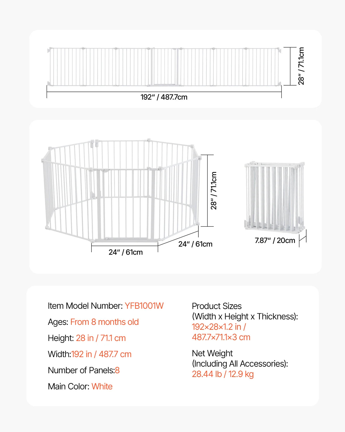 SucceBuy Pressure Mount Safety Gate For Babies And Pets