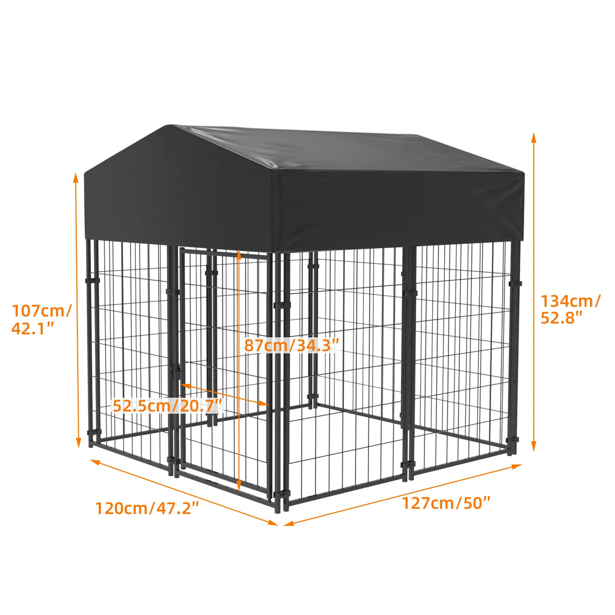 Bingopaw Welded Wire Dog Kennel With Weatherproof Cover And Stakes