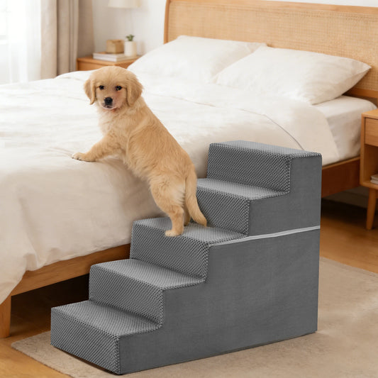 Indoor Right Angled Foam Dog Stairs With Anti Slip Steps