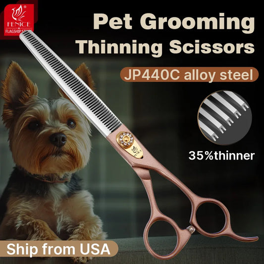 Fenice Premium JP440C Steel Pet Grooming Thinner Scissors