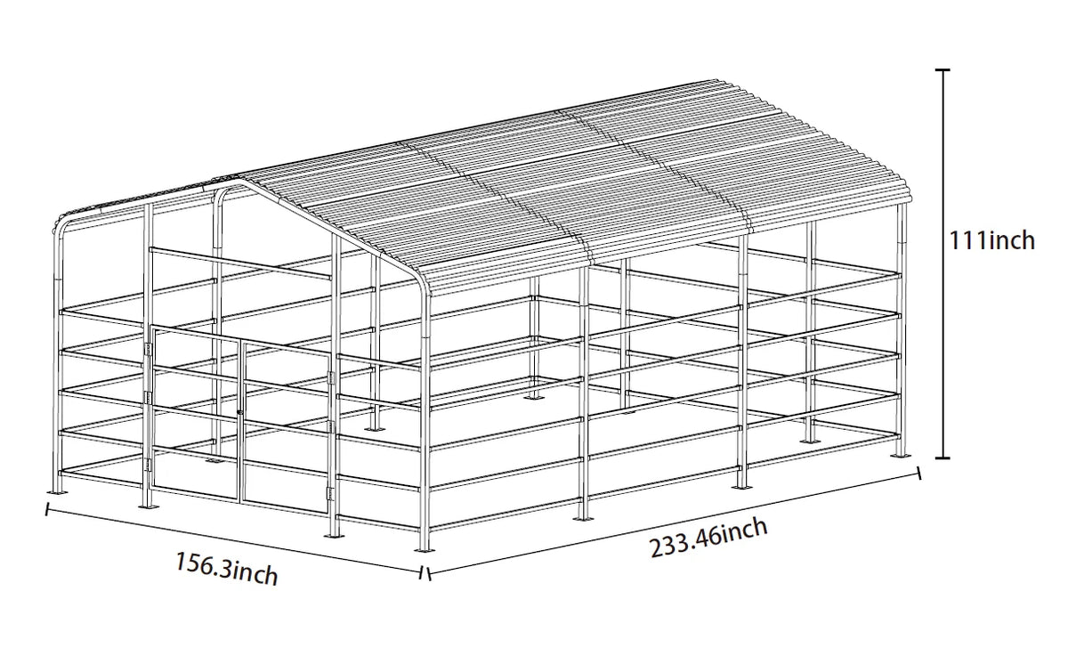 Heavy Duty Galvanized Steel Livestock Shelter Wind Resistant