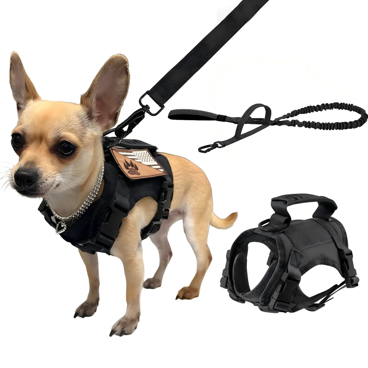 Petravel Tactical Puppy Harness Leash Set For Walking And Training
