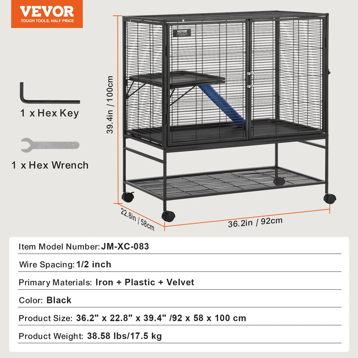 SucceBuy Four Tier Rolling Metal Cage For Small Pets