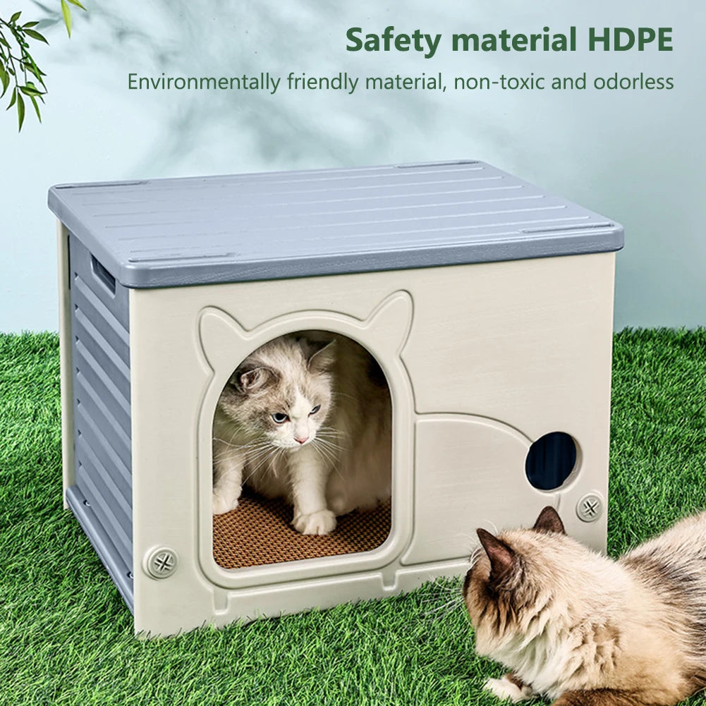 Cat Houses & Condos Rainproof Cat Dog Nest Four Seasons Cozy House for Small Pets Outdoor Kitten Nest
