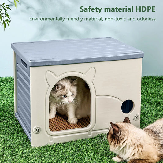 Cat Houses & Condos Rainproof Cat Dog Nest Four Seasons Cozy House for Small Pets Outdoor Kitten Nest