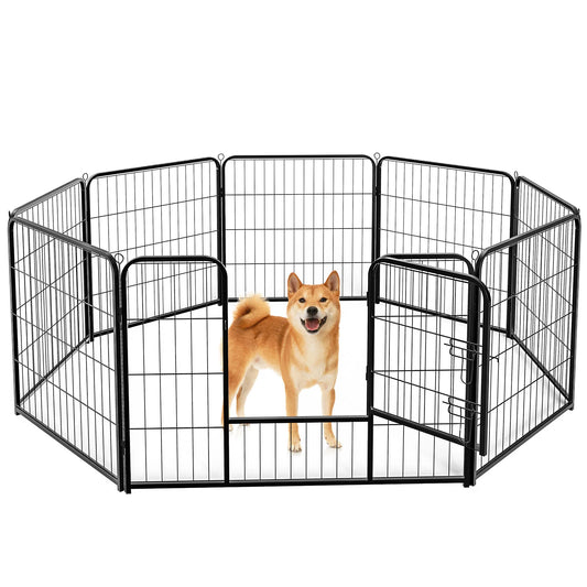JHK Metal Foldable Dog Playpen Pet Fence For Outdoor Use