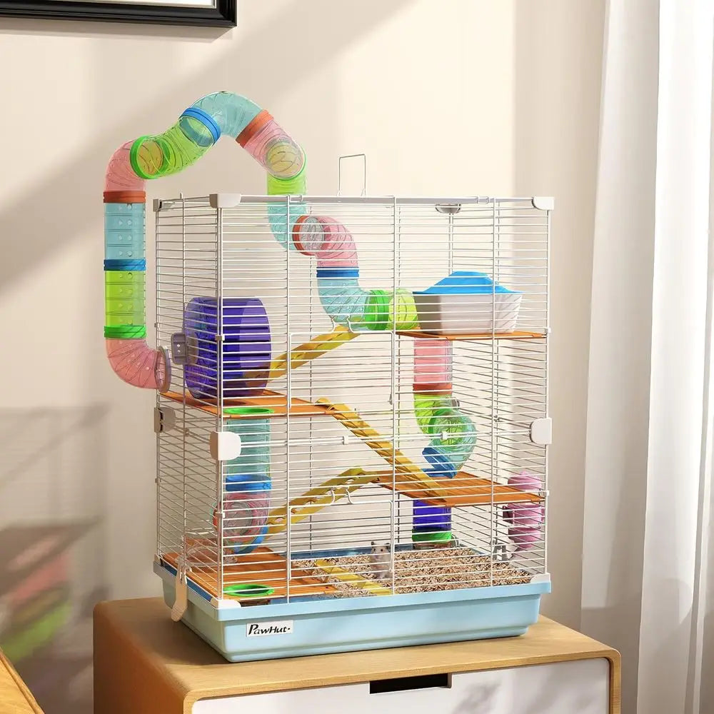 Robust Five Tier Hamster Cage With Tubes And Carry Handle