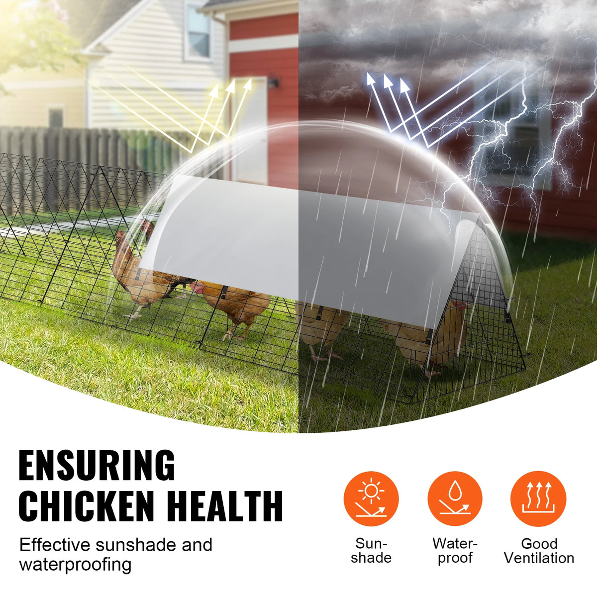 SucceBuy Portable Iron Chicken Tunnel For Outdoor Garden Use