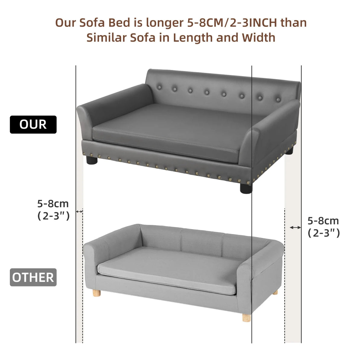 BINGOPAW Elevated Dog Sofa With Removable Microfiber Cover