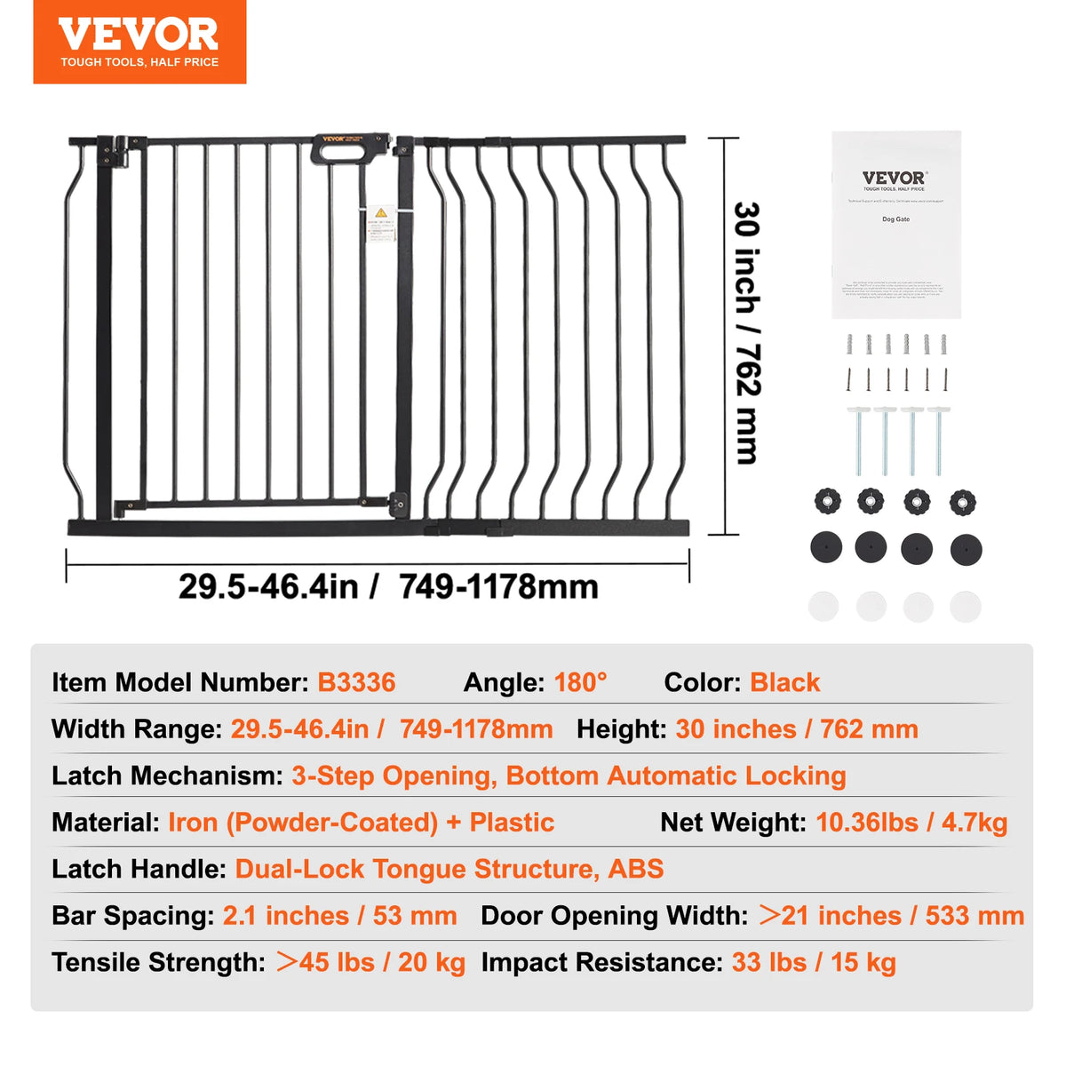 SucceBuy Pressure Mount Safety Gate For Babies And Pets