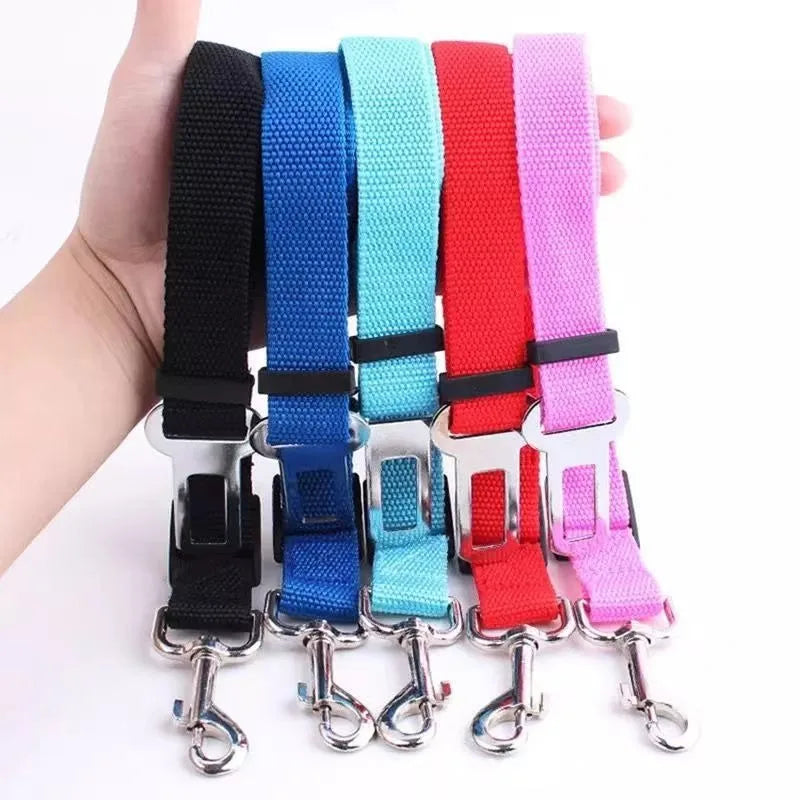 New Dog Car Belt Cat Car Seat Belt Pet Seat Vehicle Dog Harness Lead Clip Safety Lever Traction Dog Collars GXQ05