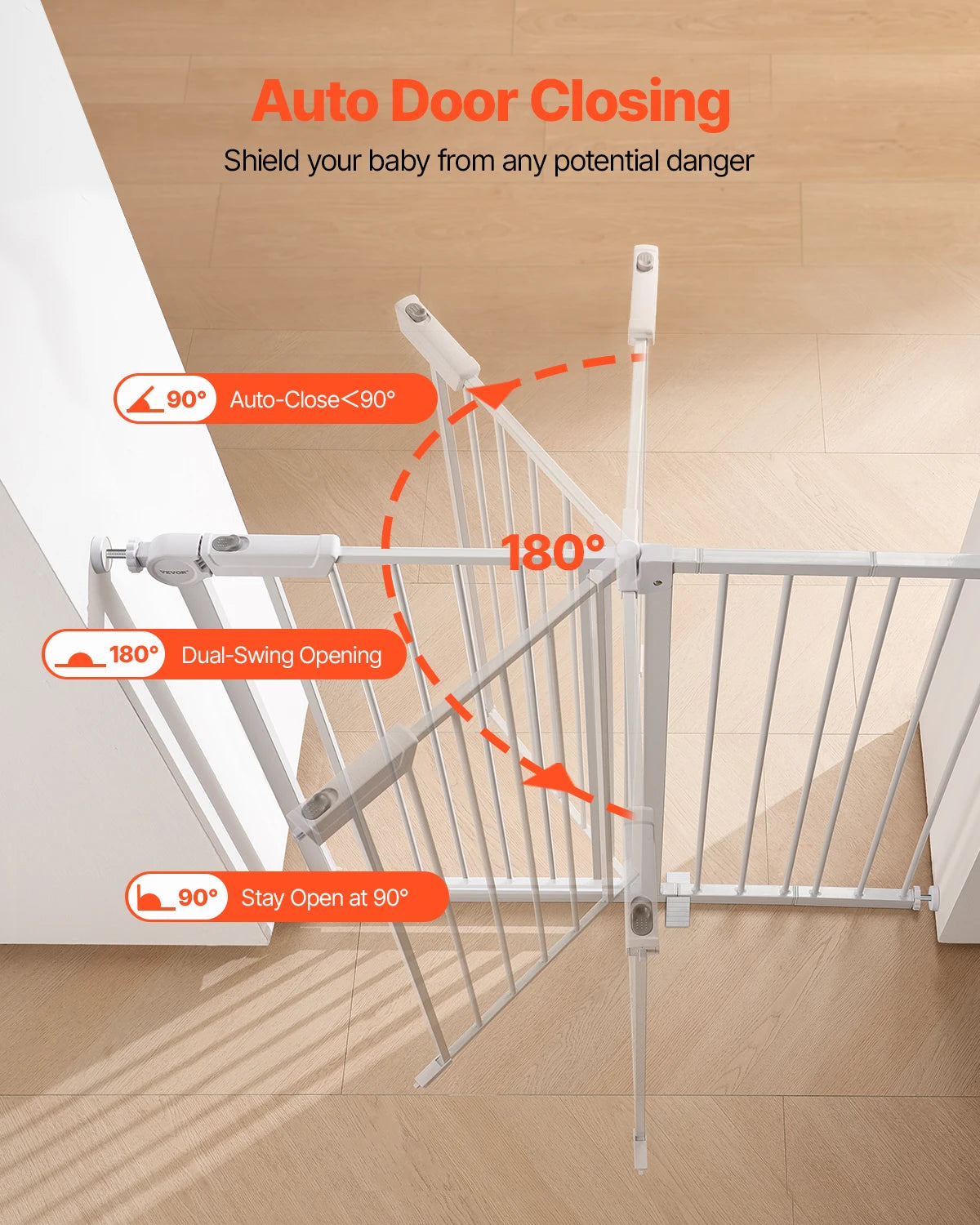 SucceBuy Pressure Mount Safety Gate For Babies And Pets
