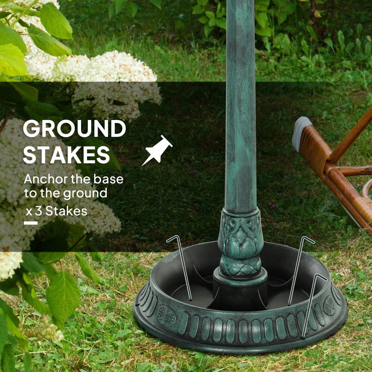 Outsunny 3 In 1 Outdoor Pedestal Bird Bath Feeder Planter