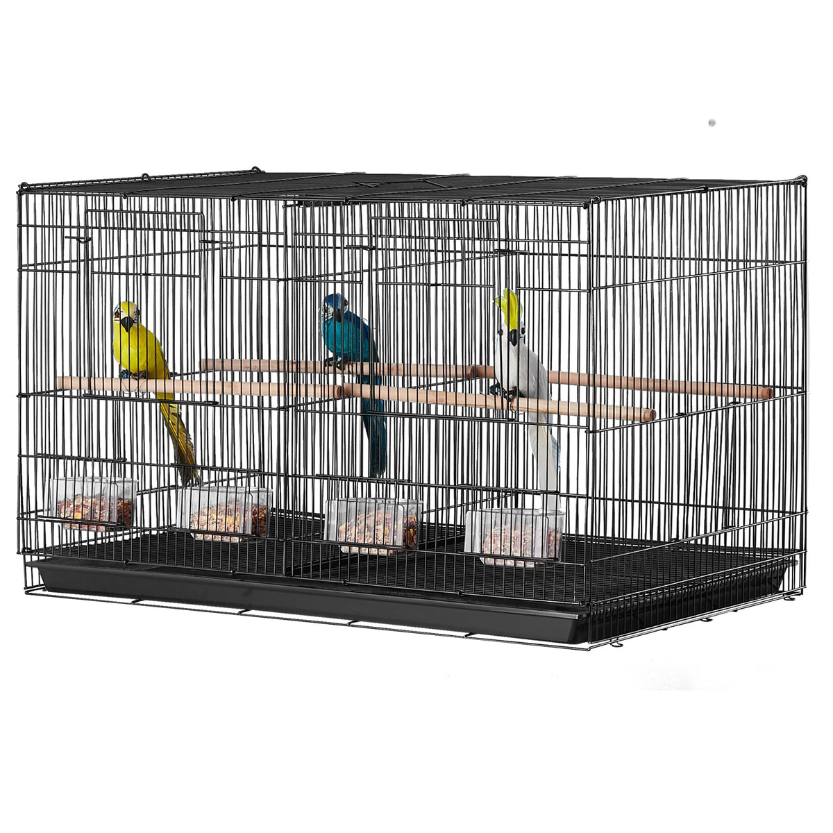 SucceBuy Divided Stackable Bird Cage With Handle And Perch
