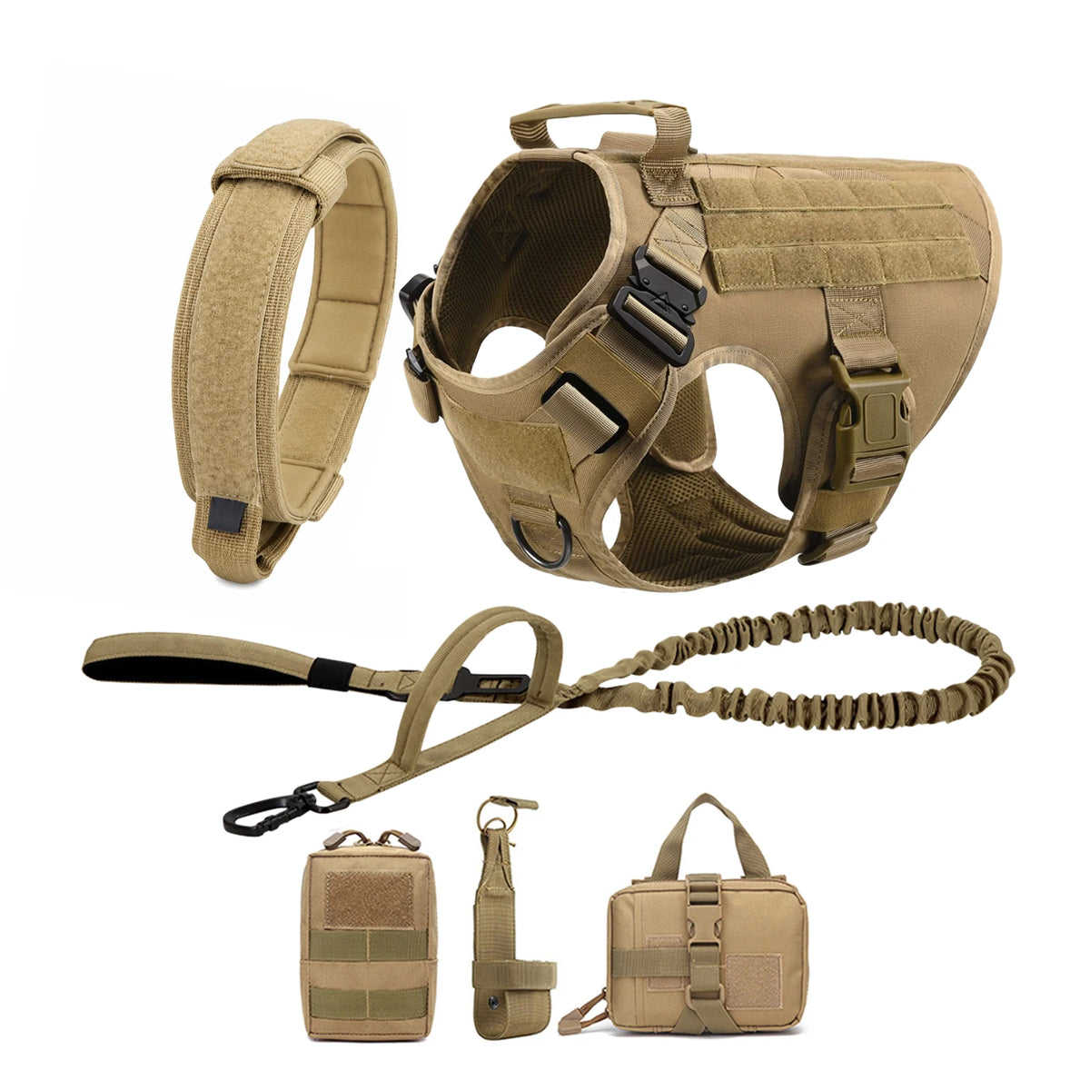Petraavel Tactical Dog Harness With Molle Padded Quick Release System