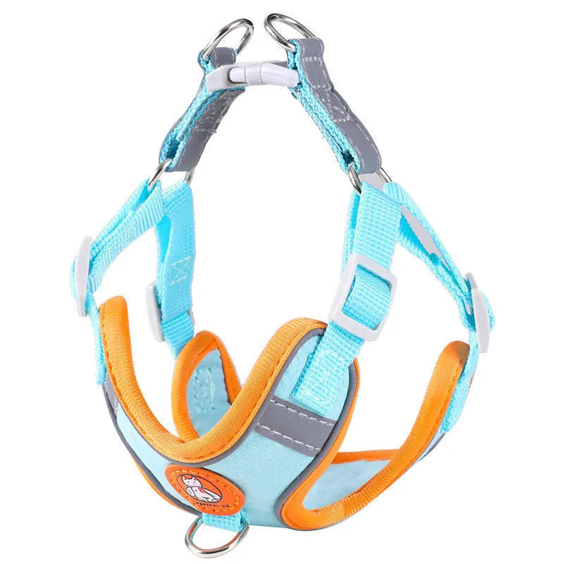 Adjustable dog harness no pull cute cat soft walking leash set pet dog vest vest teddy beagle suitable for small and medium dogs
