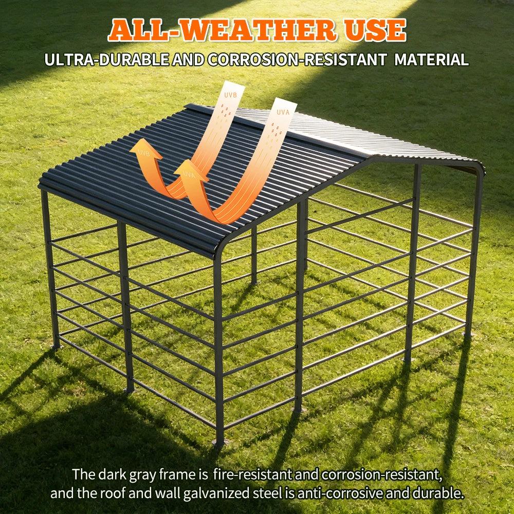 Heavy Duty Galvanized Steel Livestock Shelter Wind Resistant
