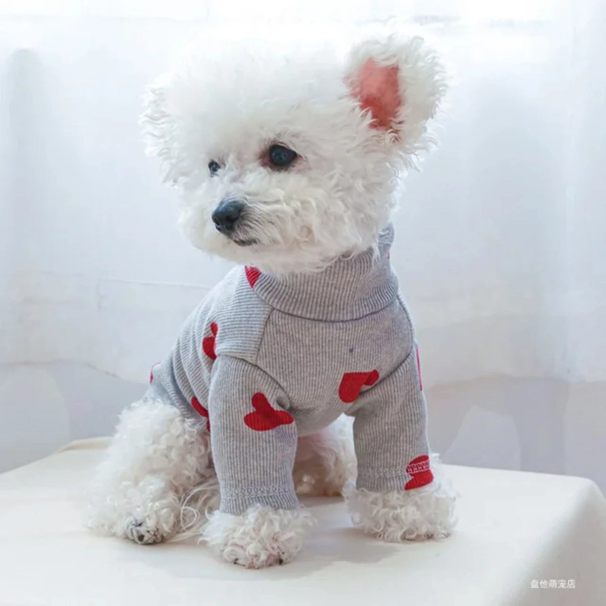 Love Printed Bottom Shirt For Small Dog And Cat Pets